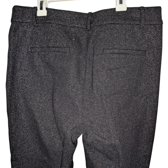 LOFT The Sutton Skinny Polished Workwear Black Metallic Tweed Ankle Pants Sz 10 - Picture 4 of 11
